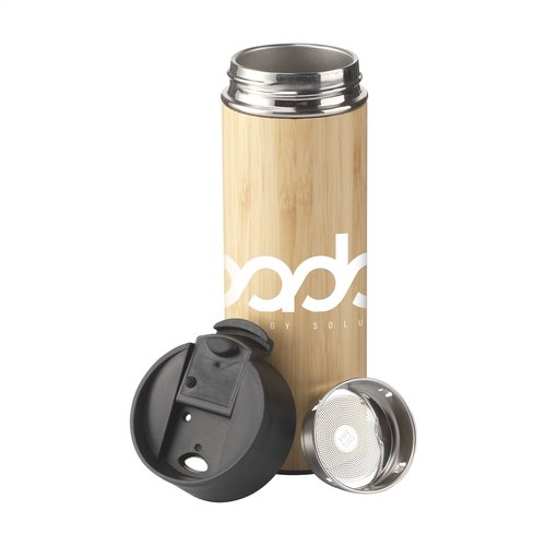 DéBlé Sakura 360 ml bamboe thermosfles/thermosbeker bedrukken met logo