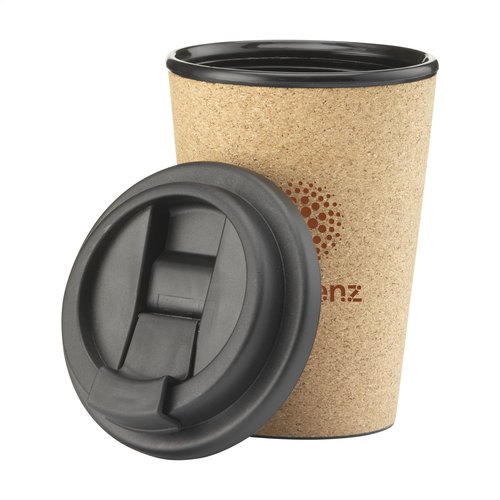 Attea Cork koffiebeker 350 ml met kurk 261395 bedrukt met logo
