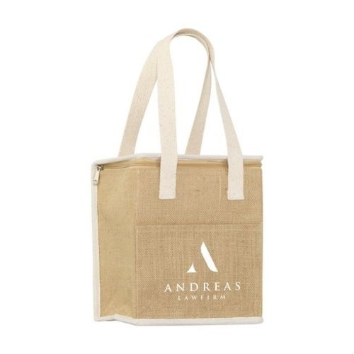 DeBle Agra koeltas jute en katoen 8L 263746 bedrukt met logo
