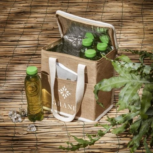DeBle Agra koeltas jute en katoen 8L 263746 bedrukt met logo