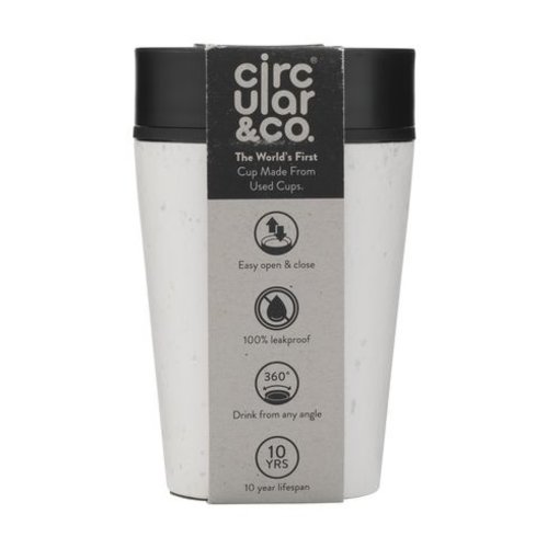 Circular&Co Recycled Coffee Cup 227 ml 269043 met 360 graden deksel en logo