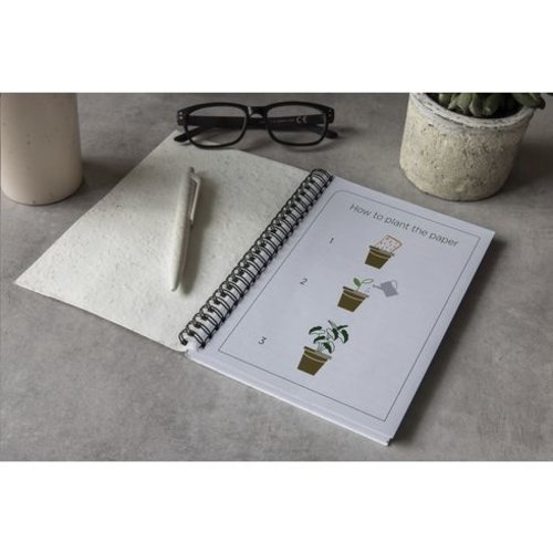 Seedpaper Notebook A5 notitieboek W10010 met plantbare zaadpapier omslag, gerecycled papier en biologisch afbreekbaar ontwerp