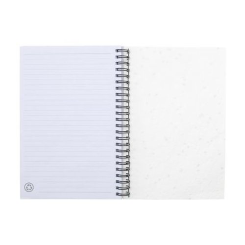 Seedpaper Notebook A5 notitieboek W10010 met plantbare zaadpapier omslag, gerecycled papier en biologisch afbreekbaar ontwerp