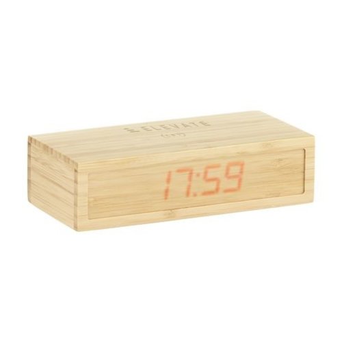 Bamboo Alarm Clock with Wireless Charger oplader 6892