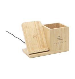 Bamboo Boss draadloze oplader met penhouder