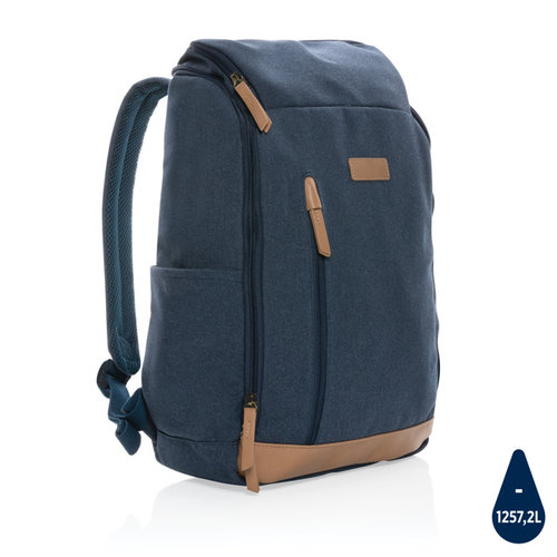 Impact AWARE 15 inch gerecyclede canvas laptoprugzak bedrukt met bedrijfslogo