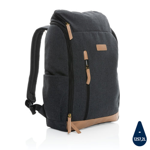 Impact AWARE 15 inch gerecyclede canvas laptoprugzak bedrukt met bedrijfslogo