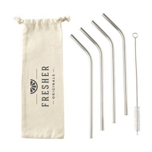 Reusable 4 pieces ECO Straw Set RVS rietjes 1386 Reusable 4 pieces ECO Straw Set RVS rietjes 1386