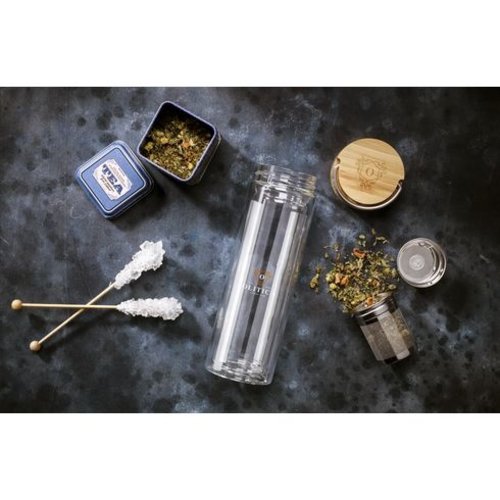 Nara Tea Bottle glazen theefles 300 ml 261458 bedrukt met logo