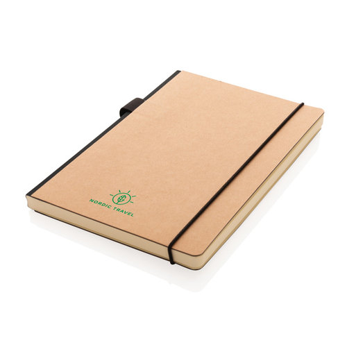 A5 FSC deluxe hardcover notitieboek P774.34 met pennenlus, opbergvak en 160 crèmekleurige gelinieerde pagina's