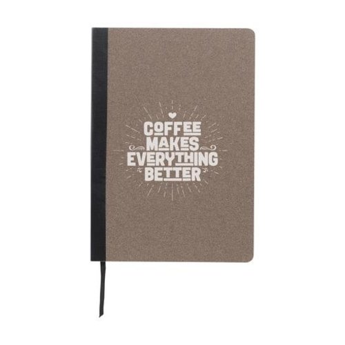 Coffee Notebook A5 notitieboek W00140 met kaft van koffieafval en 100% gerecycled papier ✅