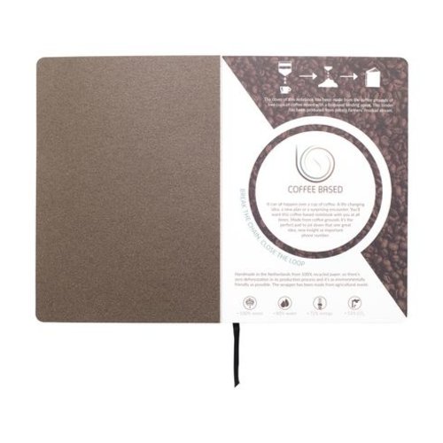 Coffee Notebook A5 notitieboek W00140 met kaft van koffieafval en 100% gerecycled papier ✅