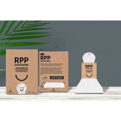 DeBle social plastic ijskrabber bedrukt W146 duurzame winter ijskrabber voor bedrijven