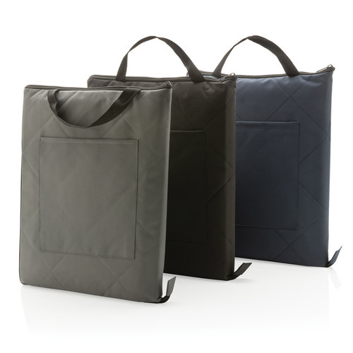 Impact Aware™ RPET opvouwbaar gewatteerd picknickkleed P459.12 met groot logovak en AWARE™ tracer
