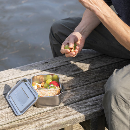 DéBlé RCS gerecycled roestvrijstalen lekvrije lunchbox P269.082 gegraveerd met logo
