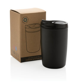 Thermosbeker bedrukken GRS beker van gerecycled PP met klepdeksel P433.087