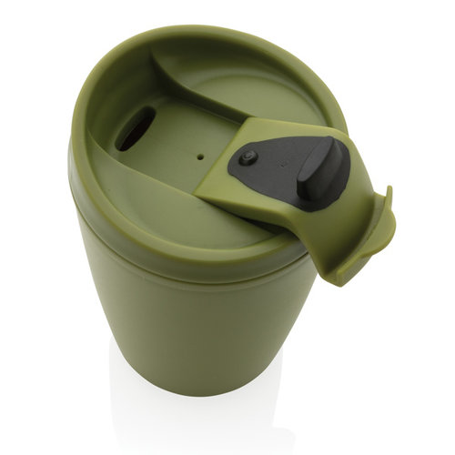 GRS beker van gerecycled PP met klepdeksel P433.087 GRS beker van gerecycled PP met klepdeksel P433.087
