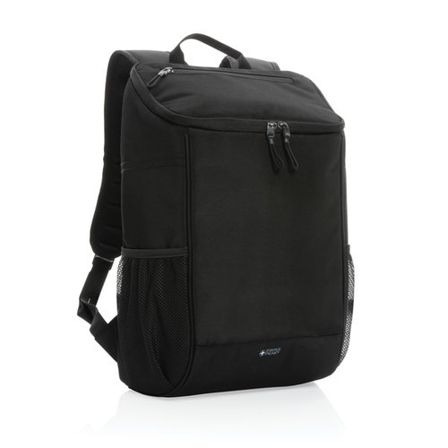 Swiss Peak Aware™ 1200D deluxe koelrugzak P422.431 van gerecycled polyester met ruim koelvak en AWARE™ tracer, bedrukt met logo