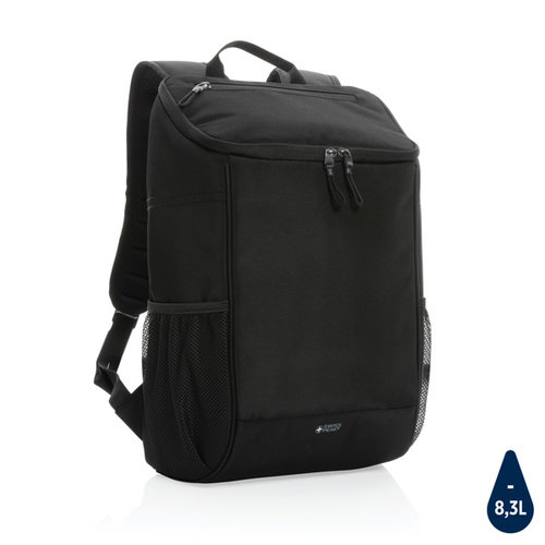 Swiss Peak Aware™ 1200D deluxe koelrugzak P422.431 van gerecycled polyester met ruim koelvak en AWARE™ tracer, bedrukt met logo