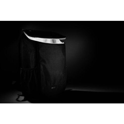 Swiss Peak Aware™ 1200D deluxe koelrugzak P422.431 van gerecycled polyester met ruim koelvak en AWARE™ tracer, bedrukt met logo