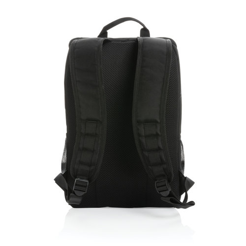 Swiss Peak Aware™ 1200D deluxe koelrugzak P422.431 van gerecycled polyester met ruim koelvak en AWARE™ tracer, bedrukt met logo
