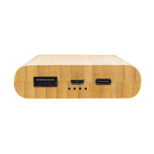 DeBle FSC® Bamboe Draadloze Powerbank 8.000 mAh P322.359 bedrukken met logo