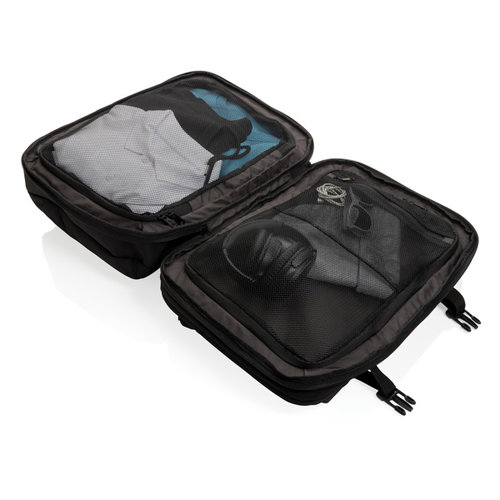 Swiss Peak AWARE™ RPET 15,6 inch uitbreidbare weekendrugzak bedrukken met logo