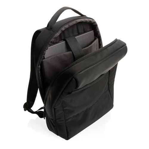 Swiss Peak laptop rugzak P762.741 met logo bedrukking DeBle duurzame rugzak relatiegeschenk NL BE