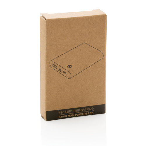 FSC® bamboe 5.000 mAh powerbank P322.259