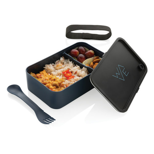 DéBlé GRS RPP lunchdoos met spork P269.05 van gerecycled PP bedrukt met logo