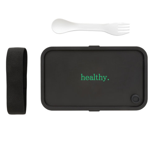 DéBlé GRS RPP lunchdoos met spork P269.05 van gerecycled PP bedrukt met logo