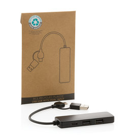 RCS gerecyclede plastic USB-hub met dual input P308.261