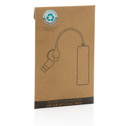 RCS gerecyclede plastic USB-hub met dual input P308.261