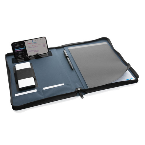 DeBle Impact Aware deluxe 300D tech portfolio met rits bedrukken met logo