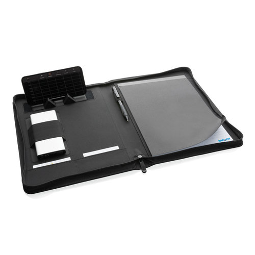 DeBle Impact Aware deluxe 300D tech portfolio met rits bedrukken met logo