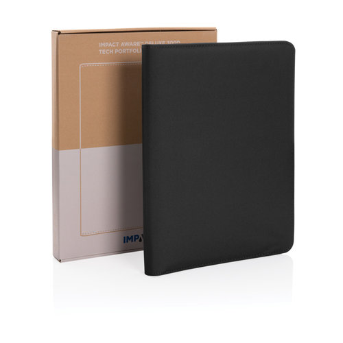 DeBle Impact Aware deluxe 300D tech portfolio met rits bedrukken met logo