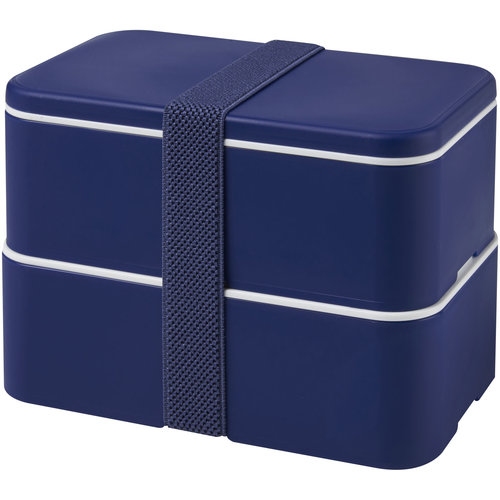 DéBlé MIYO dubbellaagse lunchtrommel 700 ml bedrukt met logo voor een duurzame lunch onderweg