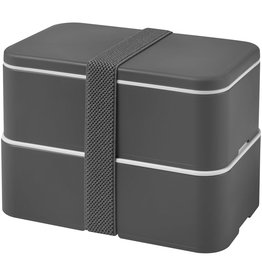 DéBlé MIYO dubbellaagse lunchtrommel 700 ml bedrukt met logo voor een duurzame lunch onderweg