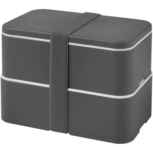 DéBlé MIYO dubbellaagse lunchtrommel 700 ml bedrukt met logo voor een duurzame lunch onderweg