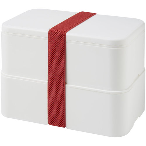 DéBlé MIYO dubbellaagse lunchtrommel 700 ml bedrukt met logo voor een duurzame lunch onderweg