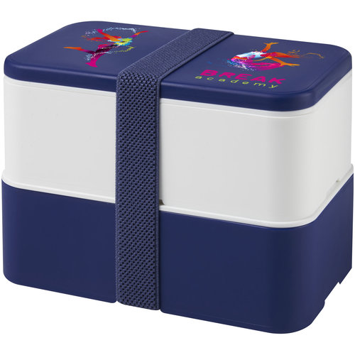 DéBlé MIYO dubbellaagse lunchtrommel 700 ml bedrukt met logo voor een duurzame lunch onderweg