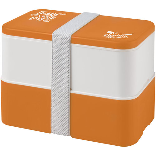DéBlé MIYO dubbellaagse lunchtrommel 700 ml bedrukt met logo voor een duurzame lunch onderweg