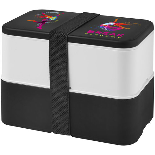 DéBlé MIYO dubbellaagse lunchtrommel 700 ml bedrukt met logo voor een duurzame lunch onderweg