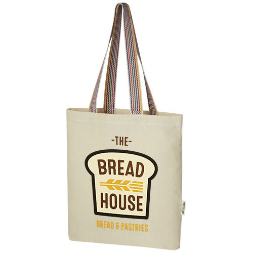 Rainbow draagtas gerecycled katoen bedrukken met logo DeBle