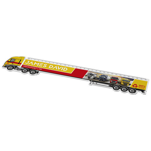 Tait liniaal van 30 cm in de vorm van een vrachtwagen van gerecycled plastic Tait liniaal van 30 cm in de vorm van een vrachtwagen van gerecycled plastic