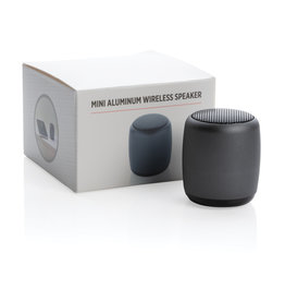 Mini aluminium draadloze speaker P32939 met logo bedrukken DeBle