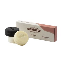 Set zeep, scrub en shampoo van koffiedik