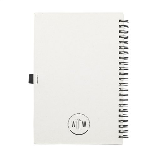 Melkpakken Wire-O Notebook A5 notitieboek 151242 met kaft van gerecyclede melkpakken, 140 FSC-pagina’s, penlus, sluitelastiek en leeslint