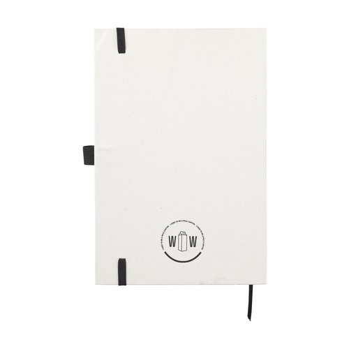 Duurzaam Notitieboekje van Melkpakken A5 153542 met cover van gerecyclede melkpakken, 160 FSC-pagina’s, sluitelastiek en leeslint