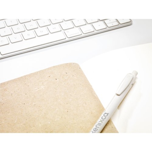 Organisch notitieboekje W19160 van olifantenpoep met 192 blanco pagina’s van gerecycled papier en optionele kraft sleeve